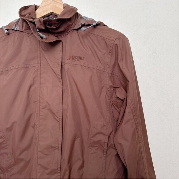 MEC Womens Small Petite Brown Windbreaker Hooded Jacket - Picture 5 of 16